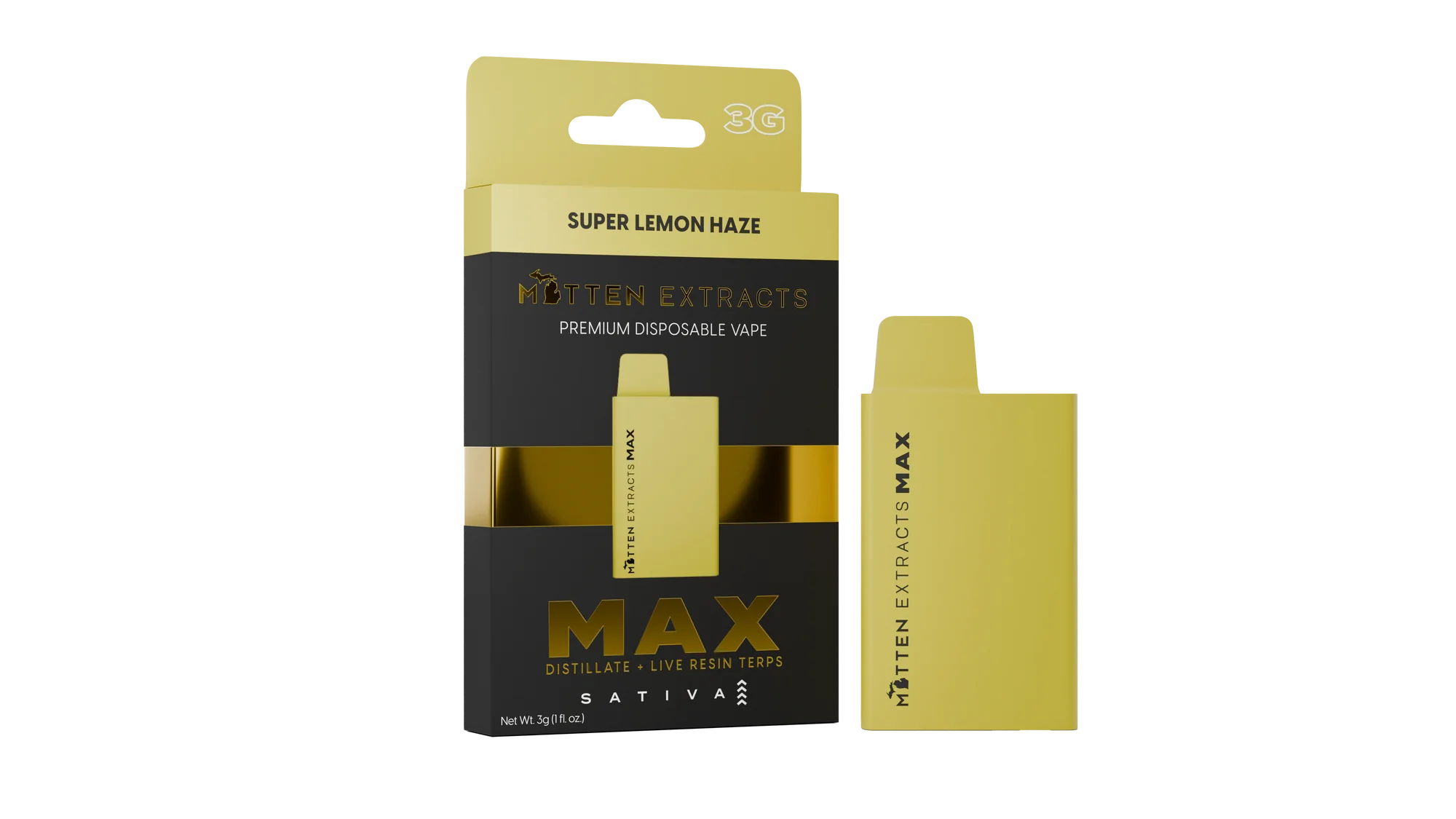 Mitten Extracts MAX Disposable - Super Lemon Haze 3g (Sativa)